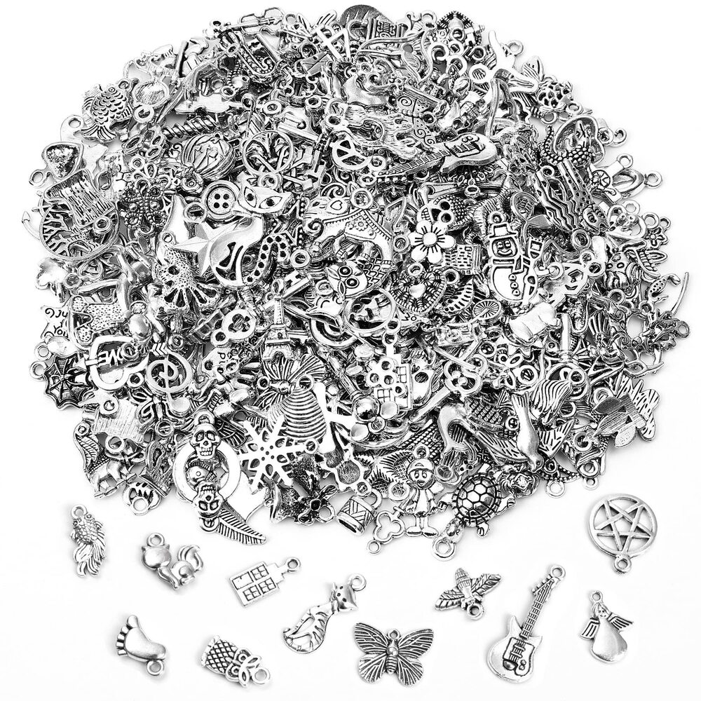 6103 350Pcs Silver Charms for Jewelry Making Wholesale Bulk Tibetan Silver
